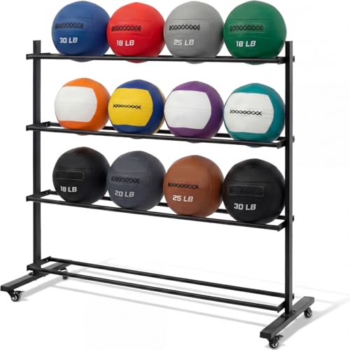 4-Tier Medicine Ball Rack with Wheels