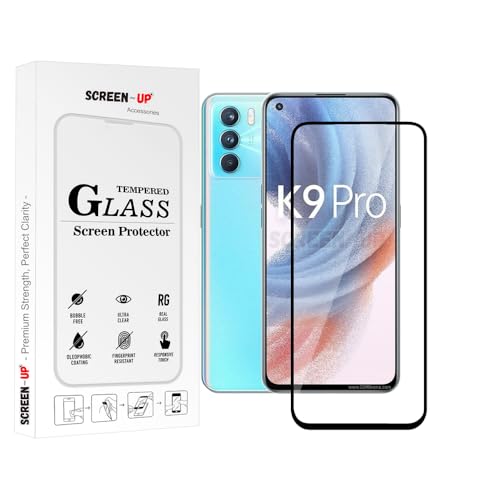 Image of ScreenUp Tempered Glass For Oppo K9 Pro - Ultra Clear, 9H Scratch Resistant, Full Coverage, Easy Install Screen Protector