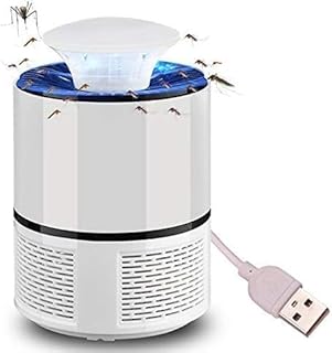 USB Powered LED Mosquito Killer Lamp, Super Quiet Electronic Killer Device, Insect Trap, Fly Repellent, UV Light for Indoor Home (White)