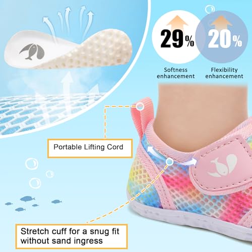 Image of FEETCITY Toddler Water Shoes Boys Girls Swim Shoes Quick Dry Kids Aqua Socks Barefoot for Beach Swimming Pool
