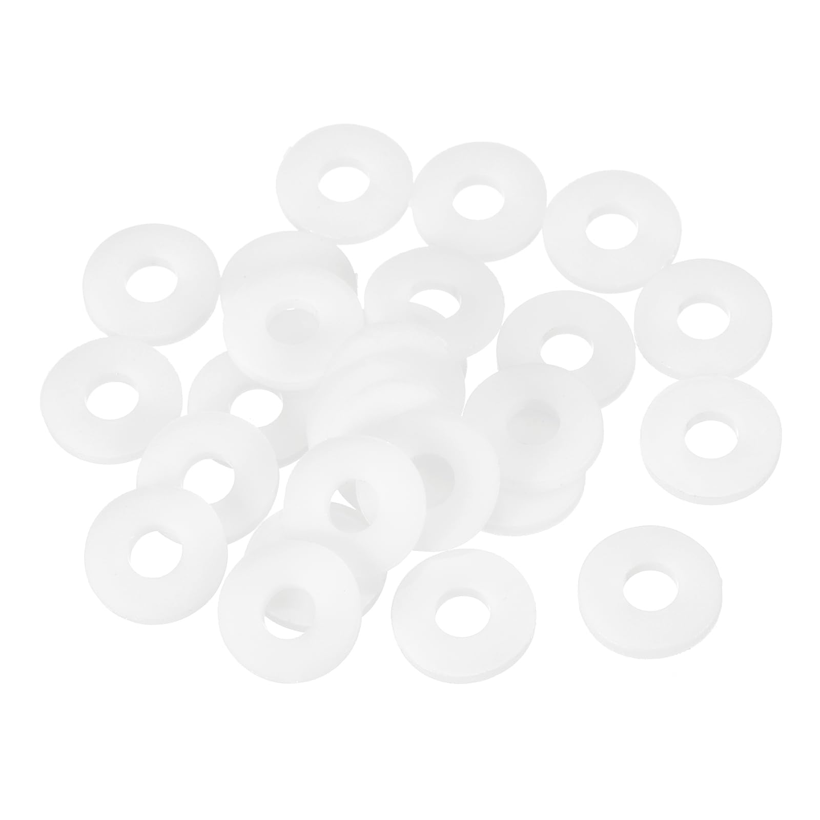uxcell 25Pcs M6 Nylon Flat Washers Plain Washer 6mm ID 20mm OD 1mm Thick Plastic Washers for Screws Bolts Garden Faucet Plumbing Washers Repair, White