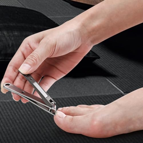MAYCREATE® 2pcs Slanted Nail Clipper Heavy Duty Stainless Steel Nail Clipper Portable Angled Nail Clipper for Fingernails Toenails No Splash Nail Clipper for Thick Toenails and... - Image 7