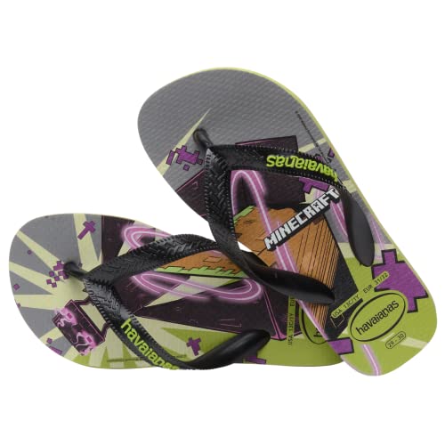 Havaianas Kids Top Minecraft Flip Flops - Kids' Enderman Summer Sandals - Olive, 11-12 Little Kid #TOP1