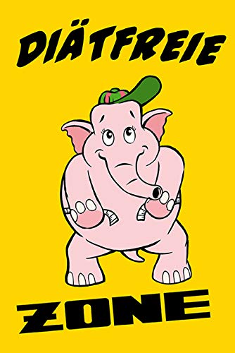 Ontrada Cartel de chapa, 12 x 18 cm, curvado, zona sin dieta, texto decorativo