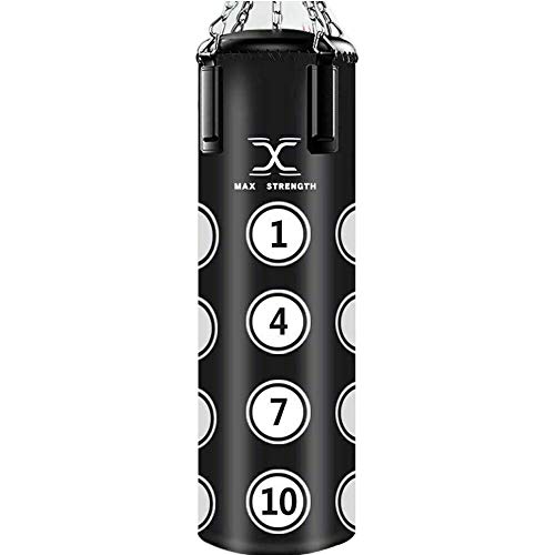 MAXSTRENGTH Max Strength 2 Way Free Standing punch bag Frame 6'2" high and 4' filled Punching bag with Speedball Platform set in black colour (4FT Hanging Punch Bag Only)