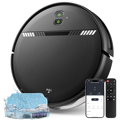 XIEBro Life Robot Vacuum and Mop Combo, 2 in 1 Vacuum Mop Automatic Robot with WiFi/App/Voice, Schedule, Water Tank and Dustbin, Self-Charging, Slim, Ideal for Hard Floor, Pet Hair, Carpet