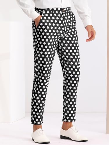 Lars Amadeus Polka Dot Pants for Men's Dots Pattern Straight Leg Formal Dress Pants2