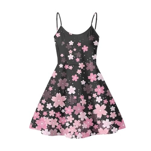 Image of Women's Spaghetti Strap Dress Summer Casual Swing Sundress Girls Beachwear Swing Mini Dress