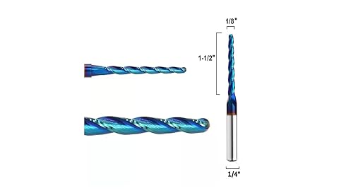 Miniatura 2 de 2 piezas de punta de bola de 1 grado cortador fresadora CNC fresadora espiral herramienta de fresado con revestimiento azul nano 18 diámetro de