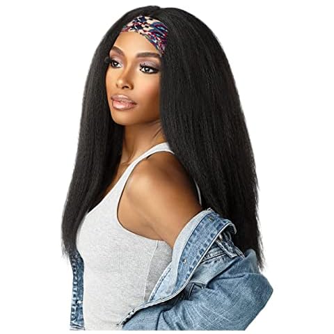 Aminow Kinky Straight Headband Wig, Natural & Easy to Wear Cover