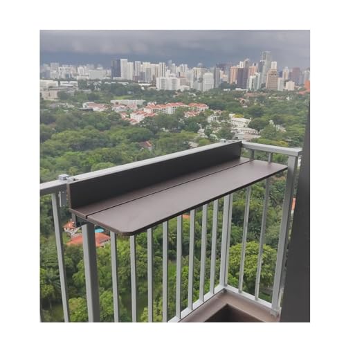 Table de balcon pliable et réglable L80x27cm pour garde-corps extérieur