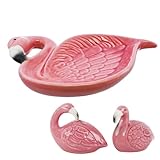 Flamingo Gift Set Salt & Pepper Shakers and Ceramic Flamingo Dish