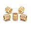 5 Pcs Clear on Gold Tube Beads (8x8mm)