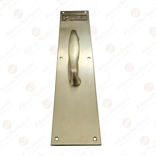 Adonai Hardware 16 Inch Aholibamah Brass Door Handle with Pull Back Plate - Satin Brass - Image 5