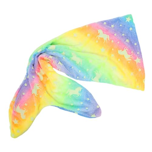 Manta de sirena que brilla en la oscuridad para niñas con diseño de pez cálido
