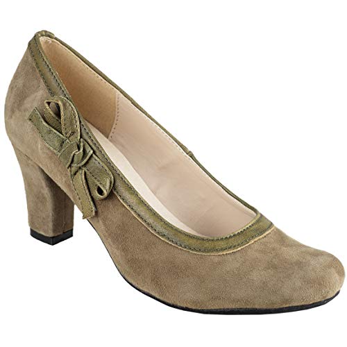 Hirschkogel Damen 3006856 Pumps, Grün (Khaki 046)