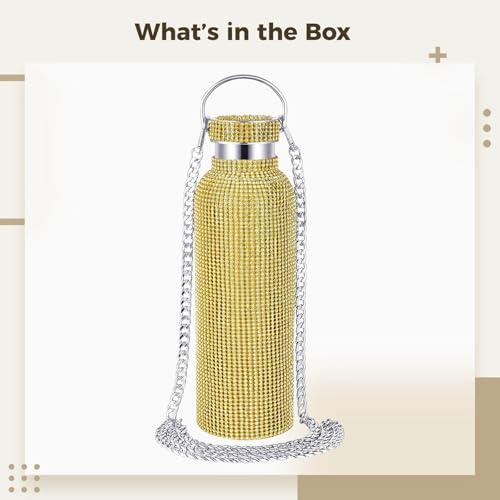 Bouteille d'eau isotherme avec strass récipient hydratation inox 700ml étanche et chic