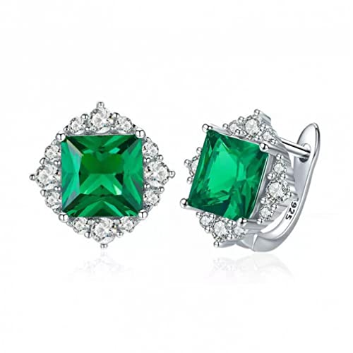 Green square stud pour femmes boucles d'oreilles de mariage en cristal géométrique