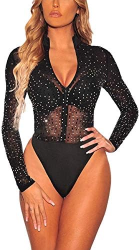 MAYFASEY Women's Long Sleeve Bodysuit 