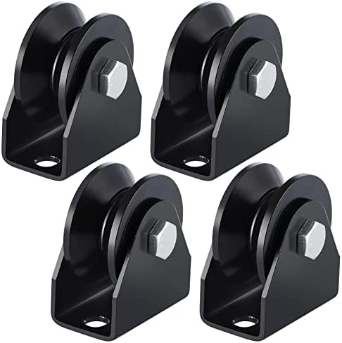 Skelang 4-Pack V Groove Caster 2.5 Inches, Sliding Gate Wheel, Rigid Caster for Rolling Gate and Fence, Sawmill, 772 Lbs Each Load Capacity