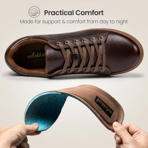 Arkbird Mens Leather Fashion Sneakers
