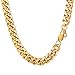 Produktbild PROSTEEL 10mm massiv Panzerkette Herren Halskette 18k vergoldet Schwer Kubanische Gliederkette Hip-Hop Street Style Schmuck 46 cm gold für Männer Jungen