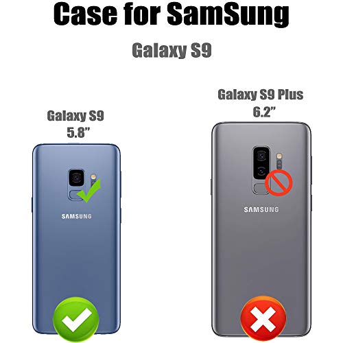 Mmhuo Samsung Galaxy S9 Wallet Case, Floral Magnetic Flip Cover With Card Holder & Kickstand, 5.8" Protective Phone Case - Purple #TOP1