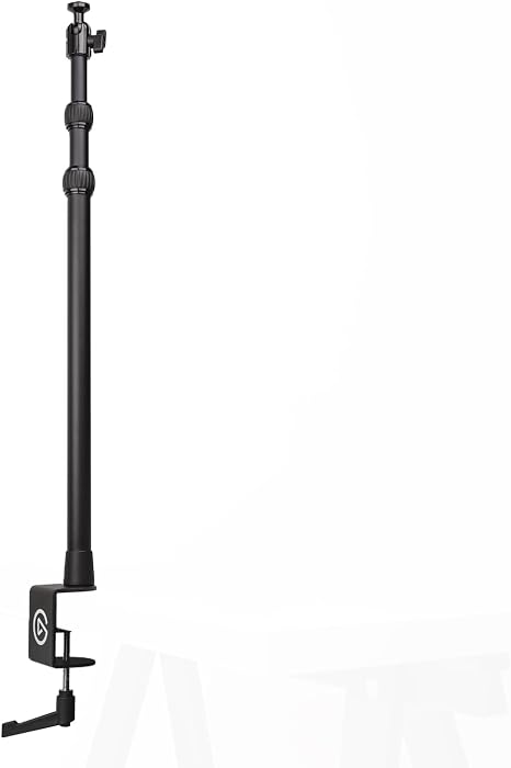 Elgato Master Mount L - Premium Desk Clamp with Pole extendable up to 125cm/49in and 1/4 inch Thread to Mount Lights, Cameras, and Microphones,