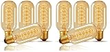 CTKcom T45 25 Watt Vintage Antique Light Bulbs E26 Base(8 Pack)- Antique Dimmable Bulb Spiral Tungsten Equivalent Warm Yellow Lamps for Home Light Fixtures Decorative 110V-130V