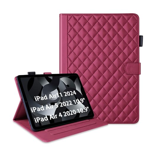 Housse iPad Air 6 rouge à support pour travailler en terrasse et voyager léger