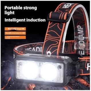 Resim Kafa Lambası Feneri Sensörlü LED Far USB Şarj Edilebilir 18.650mAh Ultra Yüksek Batarya Ayarlanabilir Açı Su Geçirmez Kafa Lambası Dağ Tırmanışı Gece Balıkçılık [Enerji Sınıfı A+] (Head-1) 