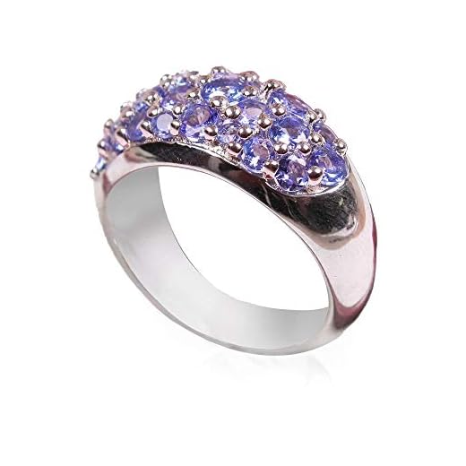 Naturlig lila Tanzanite 925 sterling silverring | fasetterad ädelsten | elegant unisex-ring | storlek 7,5 US | AAAA kvalitet