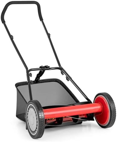 IRONMAX Lawn Mower, 16 Inch Push Reel Lawn Mower with 5 Steel Bla...