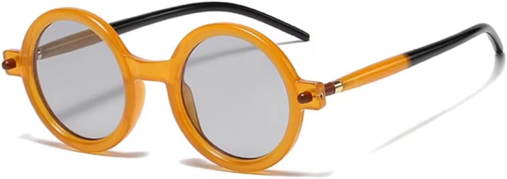 Popular Fashion Round Sunglasses Women Retro Double Color Clear Lens Eyewear Men Trending Shades Uv400 Sun Glasses