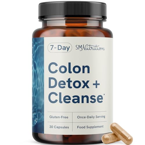 7 Day Colon Cleanse & Detox | Flaxseed Supplement Supports Bloating Relief & Occasional Constipation | Fast Acting 7 Day Detox Cleanse for Women and Men with Gut Health Probiotics | Gluten-Free | 30Ct