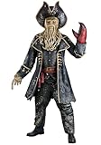Men's Davy Jones Costume | Official Disney Pirates of the Caribbean Captain Davy Jones Adult Deluxe Halloween Outfit Medium