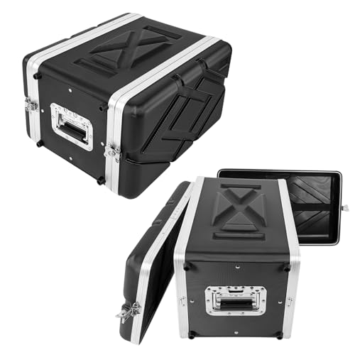 MUZNOTE 6U ABS Rack Case Shallow 12" Depth,19" Rackmount Flight