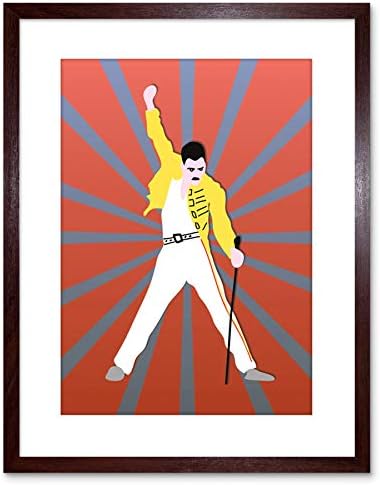 Wee Blue Coo Music Painting Freddy Mercury Queen Illustration Framed Wall Art Print