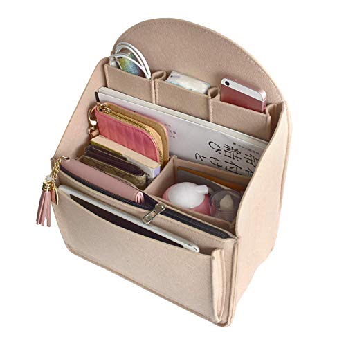 Vancore Felt Backpack Organizer Insert For Rucksack Handbag Shoulder Bag (Beige,Small) #TOP2