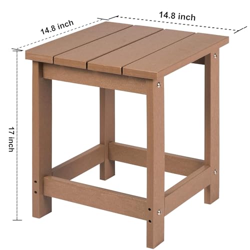 image for LZRS Adirondack Square Outdoor Side Table for Patio, Pool Composite Pa