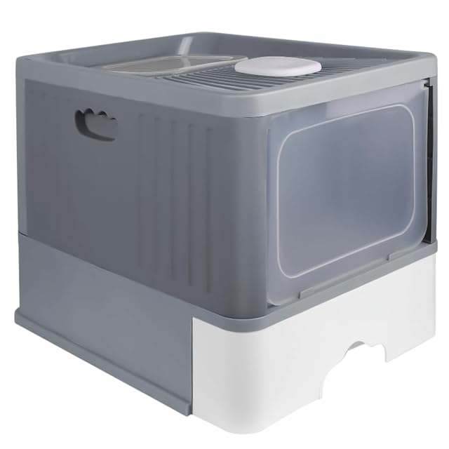 Foto 7 de 8 de OHMG Arenero para Gato con Pala, Casa de Aseo para Gato, Bordes Desmontables, Anti-Fugas, para Gatos Adultos
