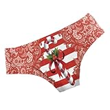 CALLARON Damen Slips mit Digitaldruck Weihnachten Atmungsaktive Elastische Unterwäsche mit Gummiband Leichte Bedruckte Damenslips S/M