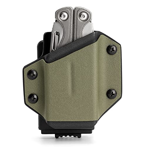 TACTICAL GEEK TX1MultiTool Sheath EDC Multi Tool Holder Holster Adjustable Sheath with Back Clip for Belt Multi-Tool not Included (Green)