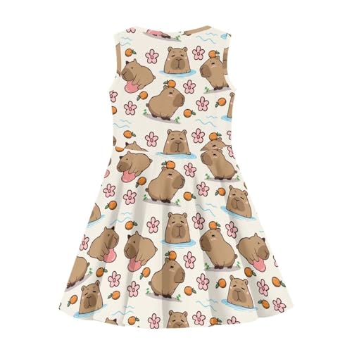 INSTANTARTS Girls Dress Breathable Stretch Tank Swing Midi Dresses Sleeveless Round Neck Summer Skater Dress4