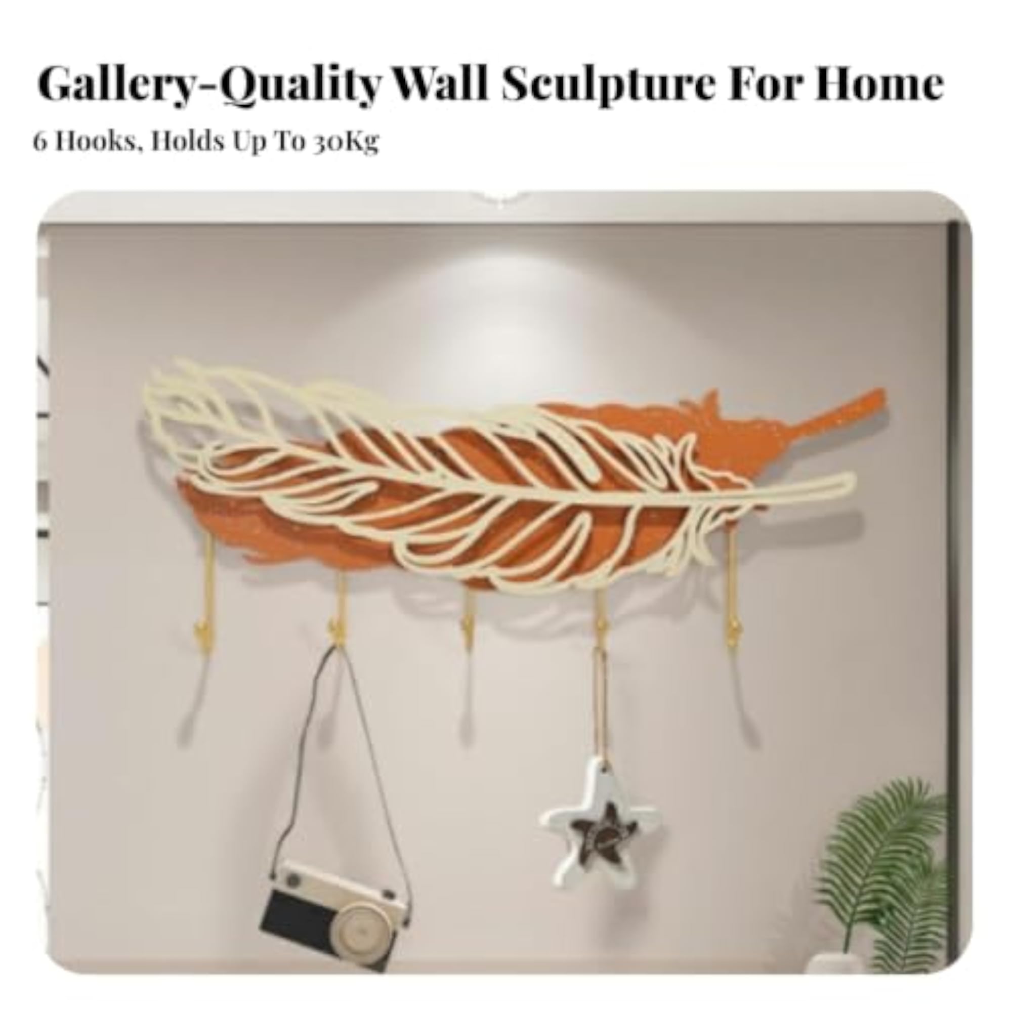 Botanical-Inspired Wall-Mounted Iron Coat and Accessory Rack