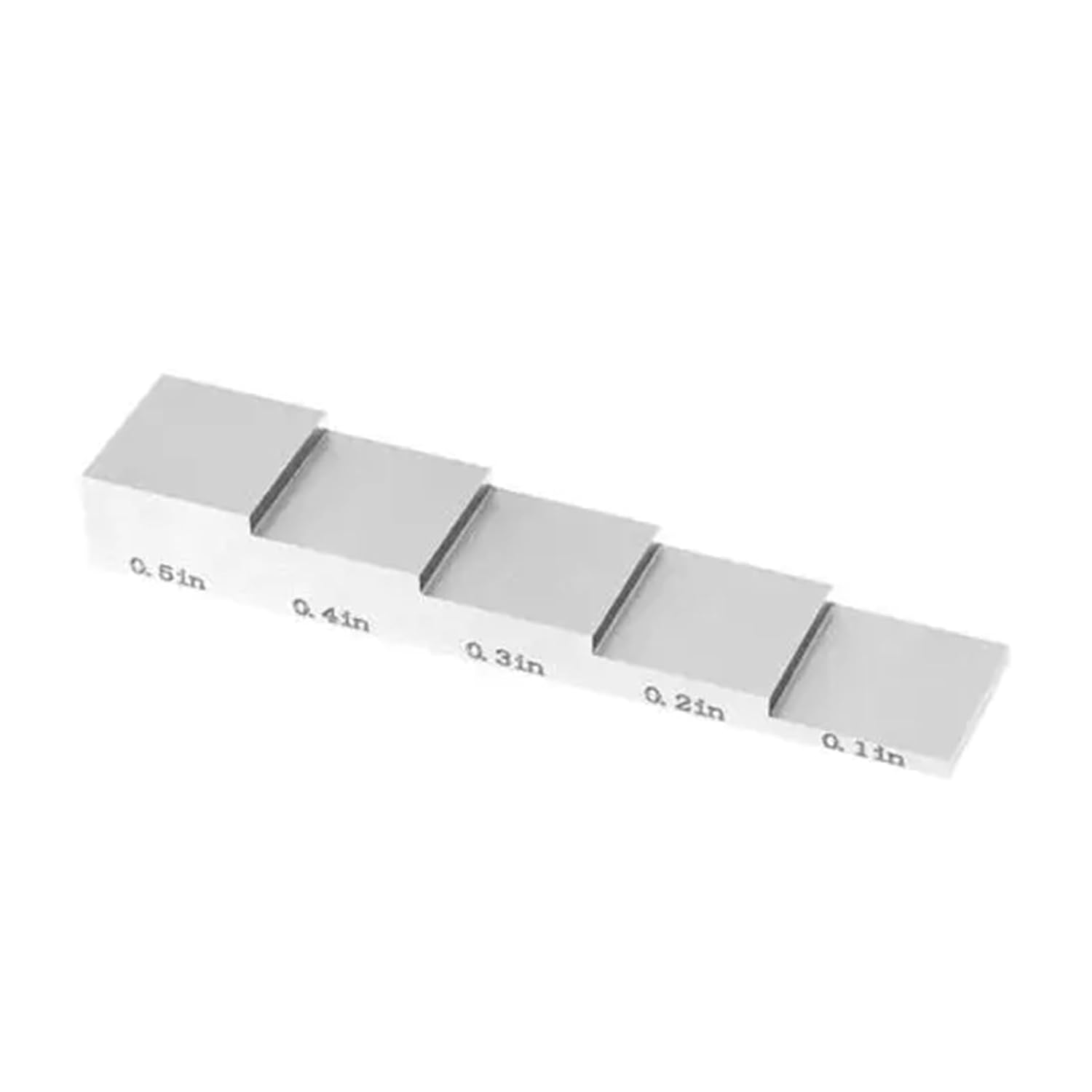 5 Step Test Block Thickness：0.100” 0.200” 0.300” 0.400” 0.500” Size：4”*0.8” 304 Stainless Steel