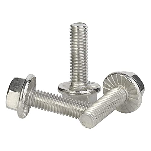 Image of 20 PCS M8 x 40mm Flanged Hex Head Bolts Flange Hexagon Screws, Stainless Steel A2, DIN 6921