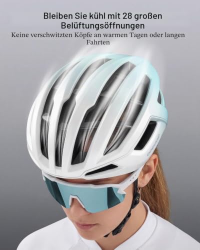 Odoland Fahrradhelm für Damen und Herren, Erwachsene Rennradhelm mit Belüftungssystem, Leicht Radhelm mit individuelle Größenanpassung… – Ansicht 6