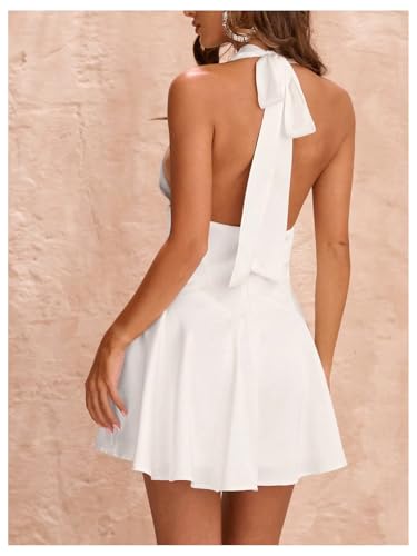 Floerns Women's Elegant Halter Neck Mini Dress Sleeveless Formal Prom A Line Dresses3