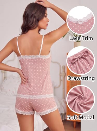 Image of Avidlove Lace Trim Cami Modal Pajamas for Women Set 2 Piece Sexy Pj Set